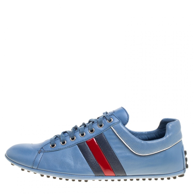 Gucci Europe Exclusive Blue Leather Web 