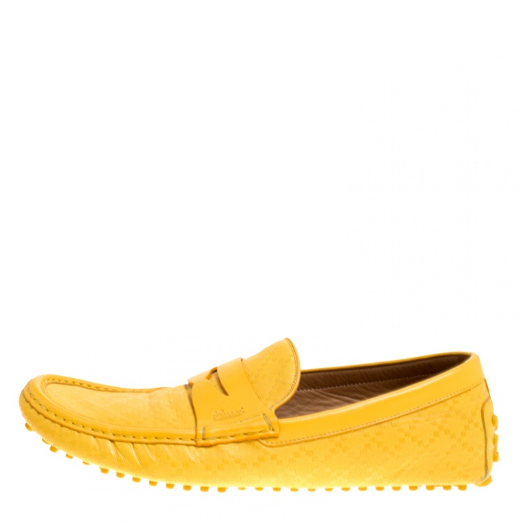 Gucci Yellow Diamante Leather Driver Loafers Size  Gucci | TLC