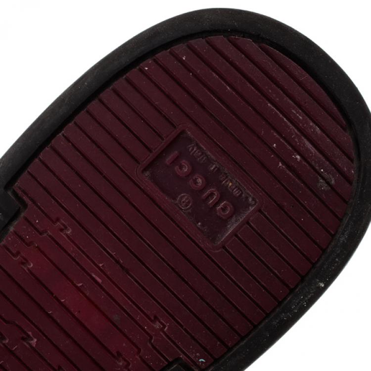 Pre Owned Gucci Guccissima Canvas and Leather Sneakers Size 42.5