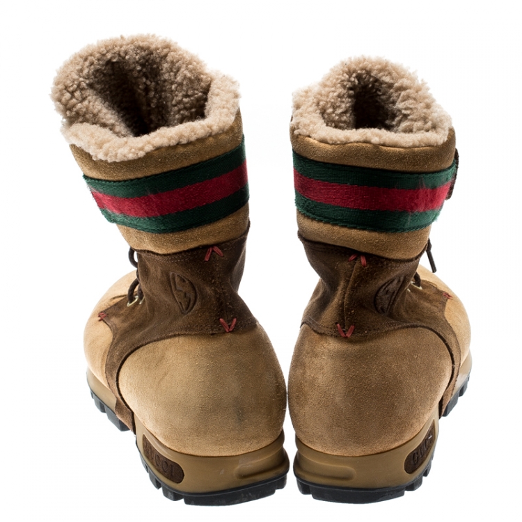 shearling lined combat boots