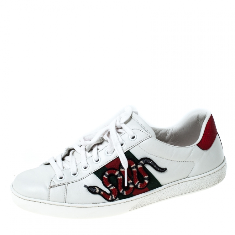 men's gucci white leather sneakers