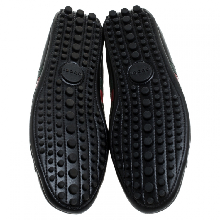 Pre Owned Gucci Black Leather Ace Sneakers Size 41