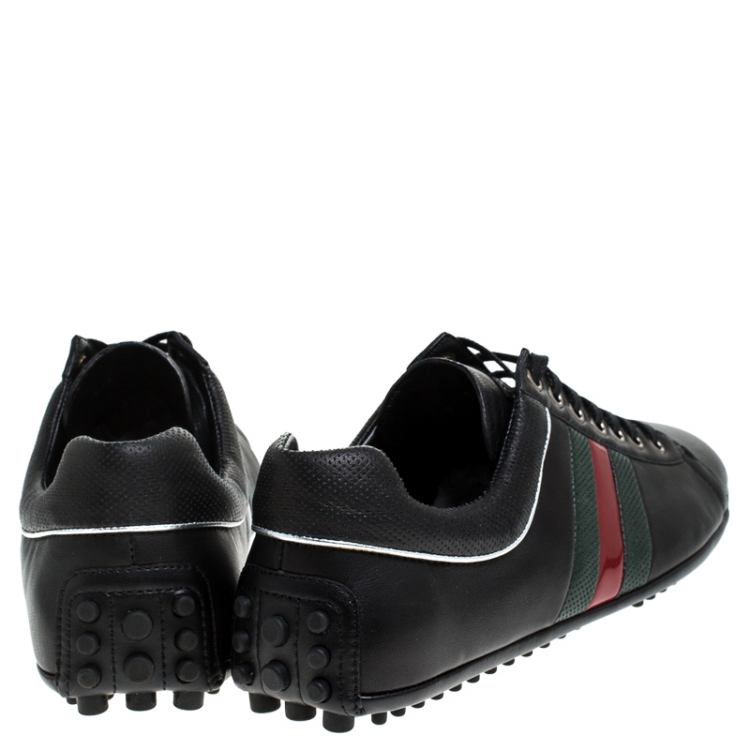 Pre Owned Gucci Black Leather Ace Sneakers Size 41