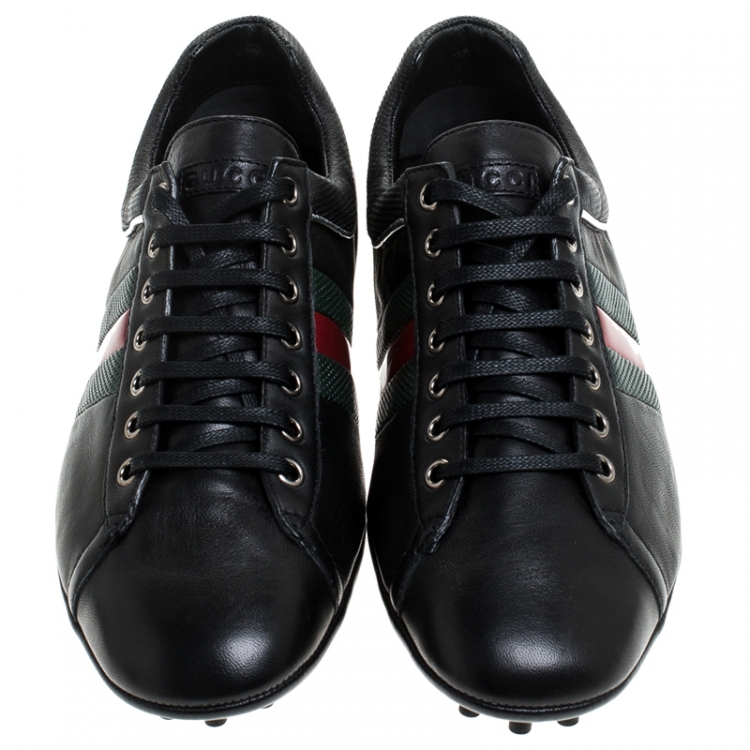 Pre Owned Gucci Black Leather Ace Sneakers Size 41