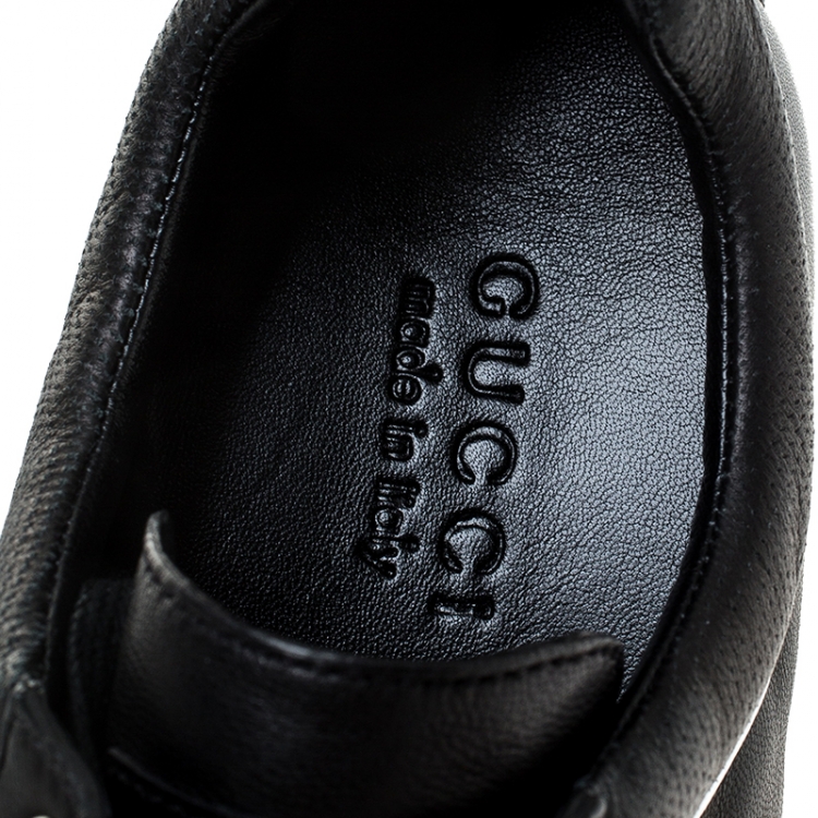 Pre Owned Gucci Black Leather Ace Sneakers Size 41