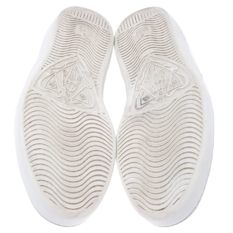 Pre Owned Gucci White Leather Ace Low Top Sneakers Size 44