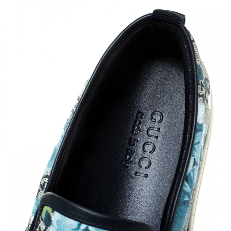 Pre Owned Gucci Multicolor GG Supreme Blooms Printed Canvas Slip On Sneakers Size 42
