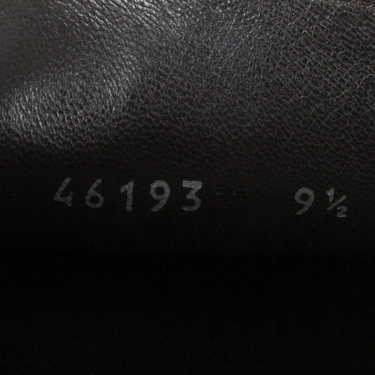 Pre Owned Gucci Dark Brown Guccissima Leather Penny Loafer Drivers With Interlocking G Size 43.5