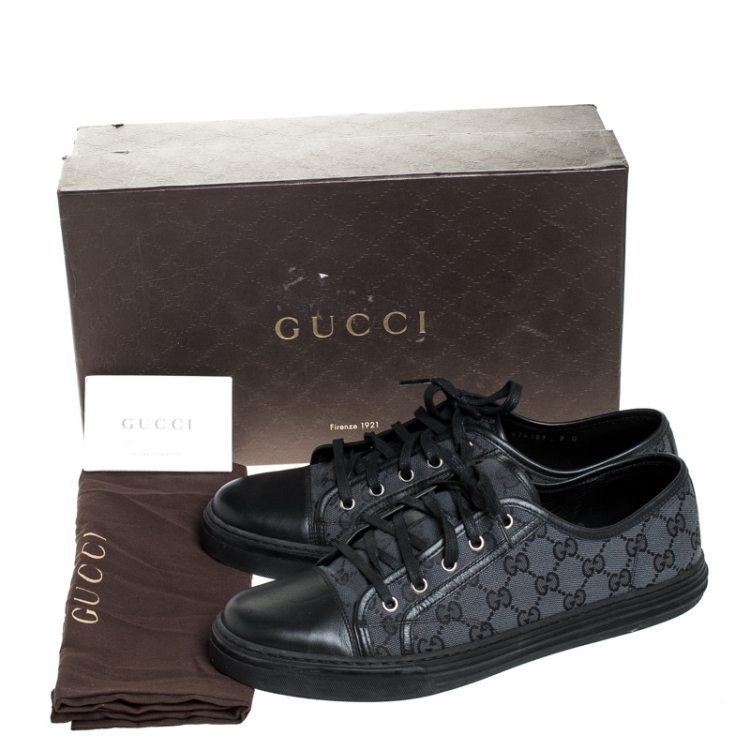Gucci Black/Navy Blue Leather And GG 