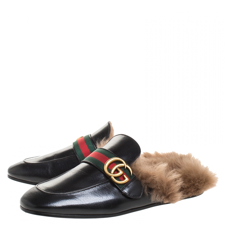 fur slide loafers