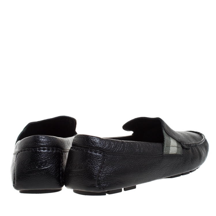 Pre Owned Gucci Black Leather Slip On Loafer Size 42
