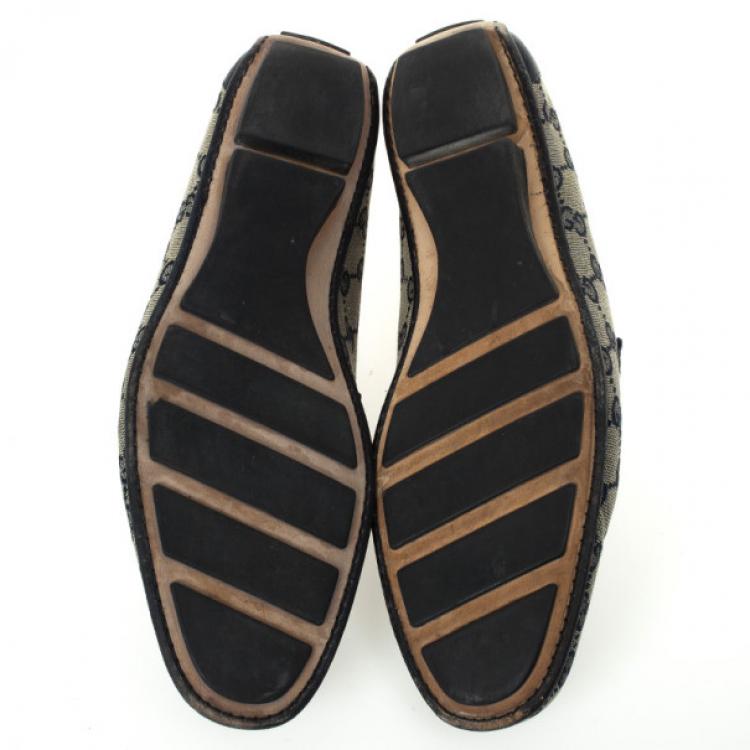 Pre Owned Gucci Navy Guccissima Loafers Size 41.5 