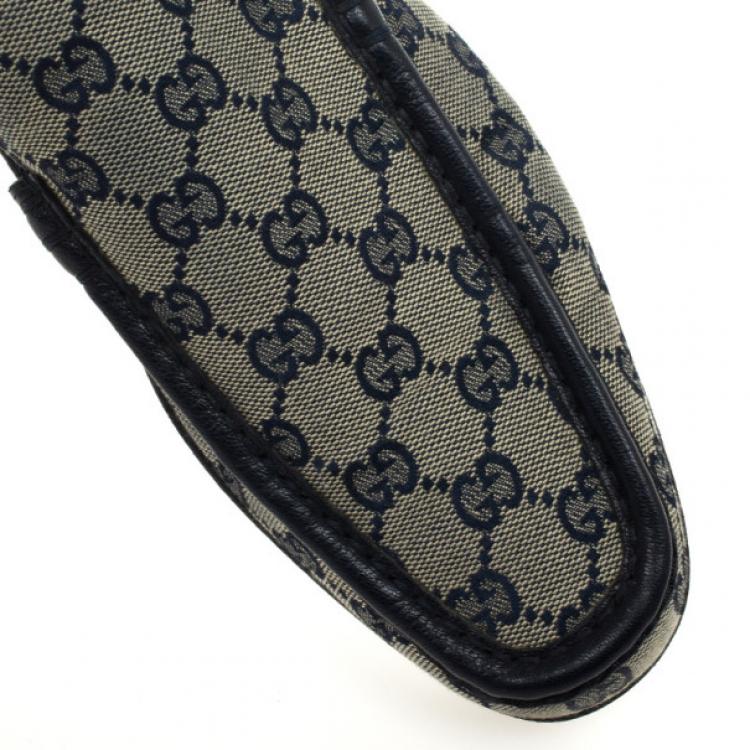 Pre Owned Gucci Navy Guccissima Loafers Size 41.5 