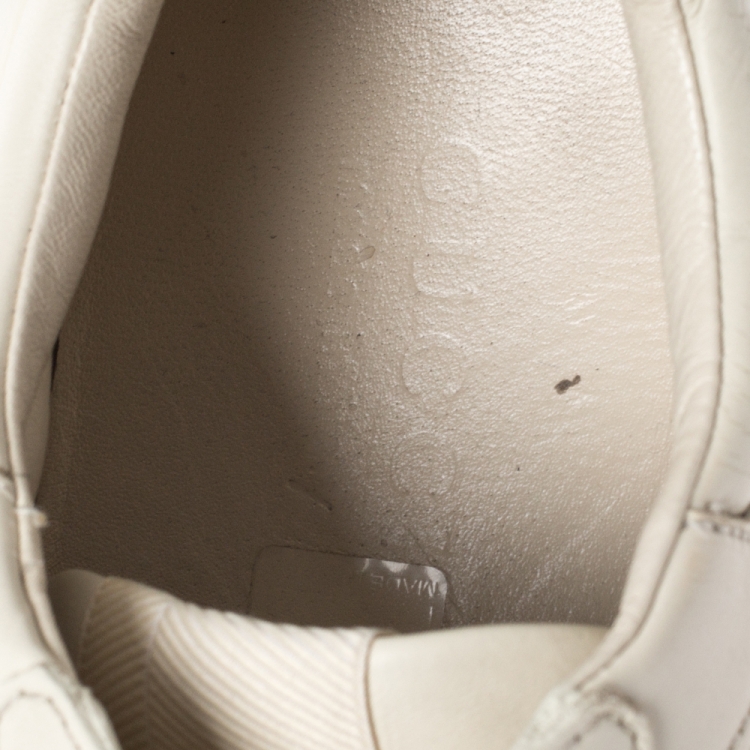 Pre Owned Gucci Ivory Leather Rhyton Vintage Logo Platform Sneakers Size 40