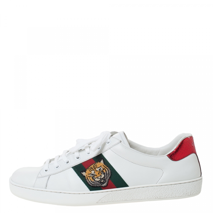 Gucci Ace Embroidered Tiger Low Top Sneakers Size 45 Gucci | TLC