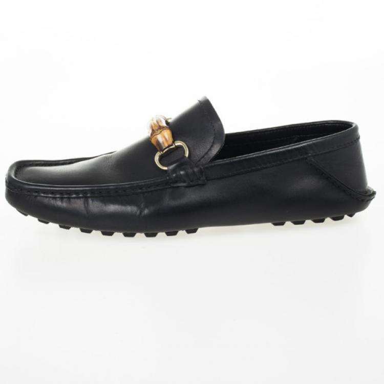 gucci black leather shoes