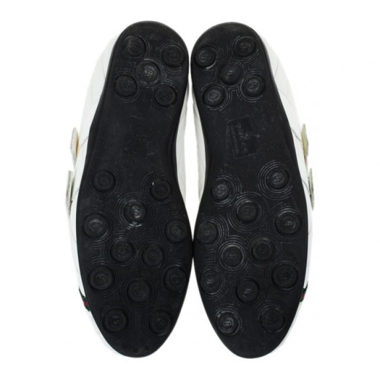 Pre Owned Gucci White Leather Velcro Sneakers Size 41