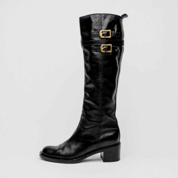 Gucci Leather Cowboy Boots in Black for Men