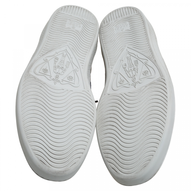 Pre Owned Gucci Grey GG Supreme Canvas Web Ace Low Top Sneakers Size 43.5