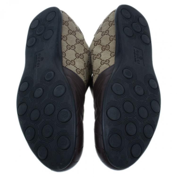 Pre Owned Gucci Guccissima Canvas and Leather Velcro Sneakers Size 43.5