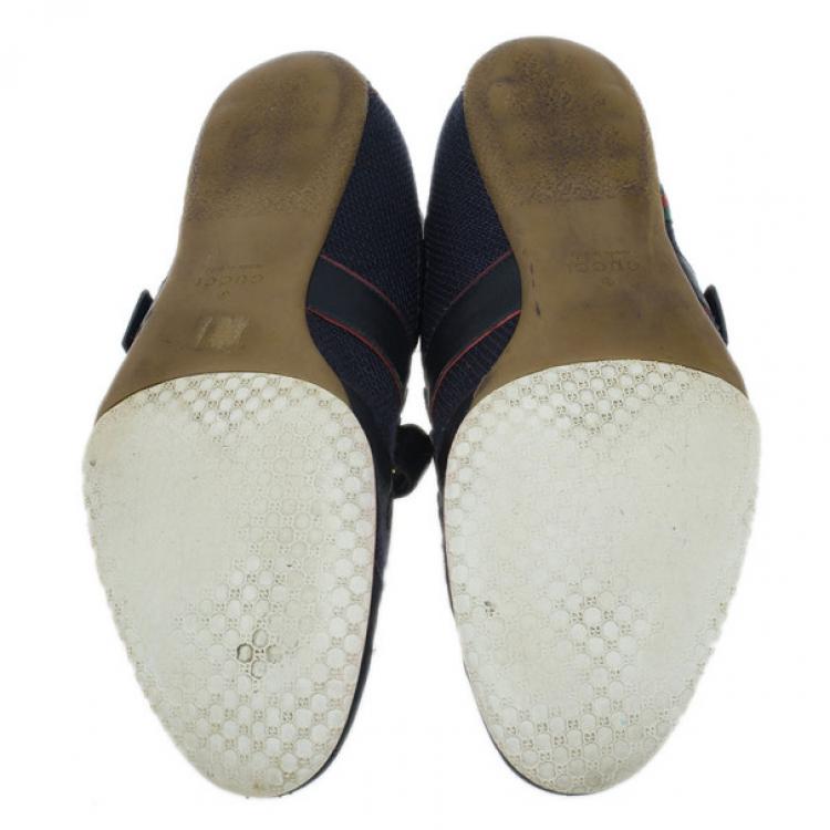 Pre Owned Gucci Black Mesh Velcro Sneakers Size 43.5