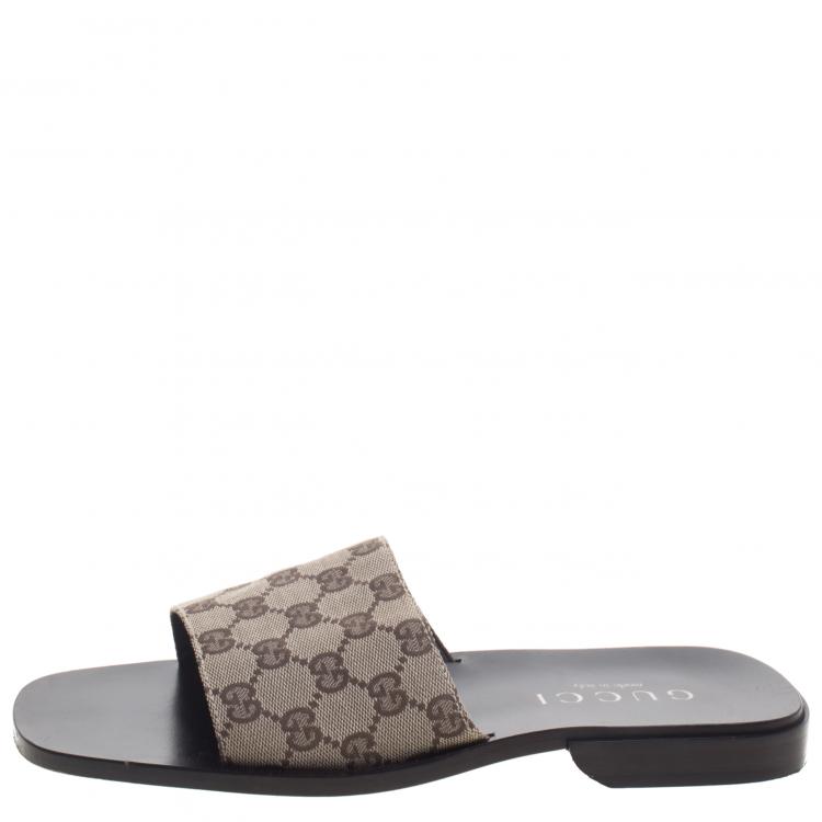 Pre Owned Gucci Beige GG Canvas Sandals Size 42