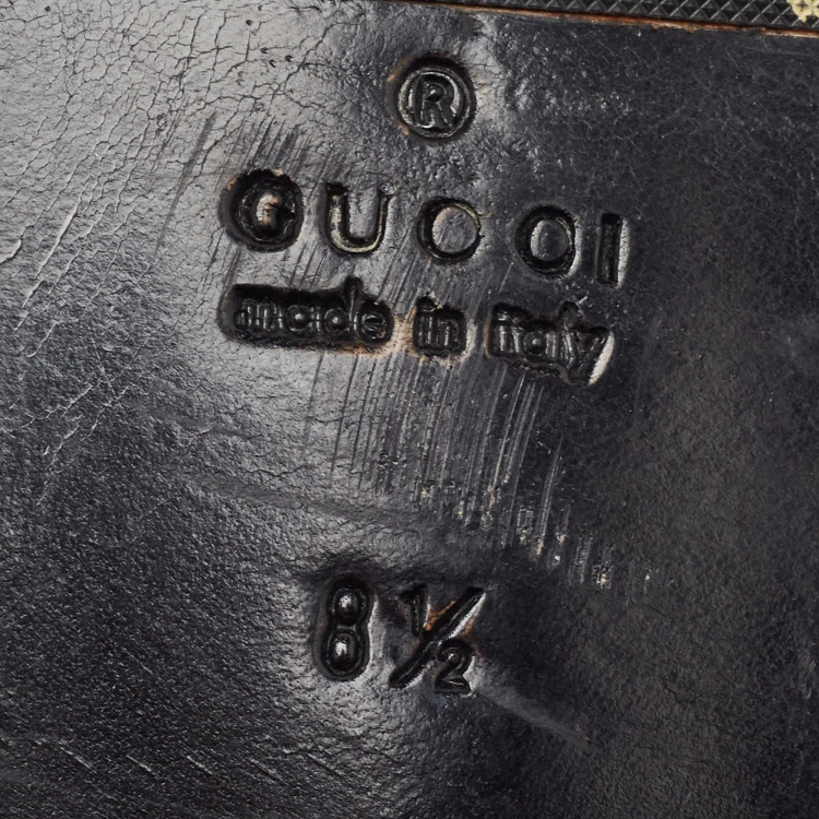 Pre Owned Gucci Black Patent Leather Horsebit Loafers Size 42.5