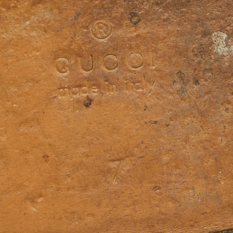 Pre Owned Gucci Black Leather and Canvas Web Horsebit Slingback Sandals Size 41