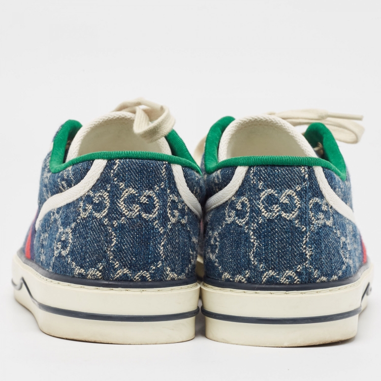 Pre Owned Gucci Blue Denim Tennis 1977 Sneakers Size 42