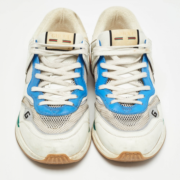 Pre Owned Gucci Multicolor Leather and Mesh Ultrapace Sneakers Size 46.5