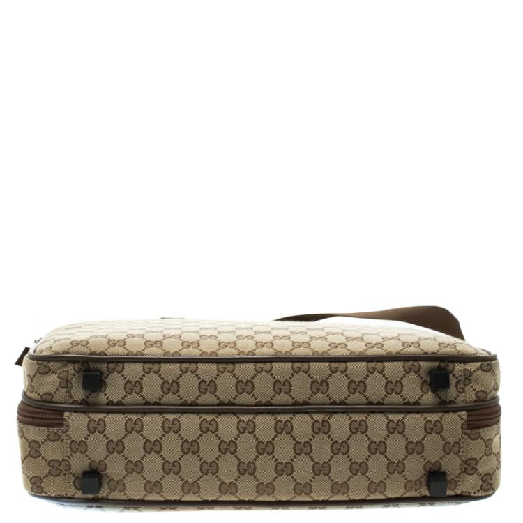 Pre Owned Gucci Brown/Beige GG Canvas Briefcase