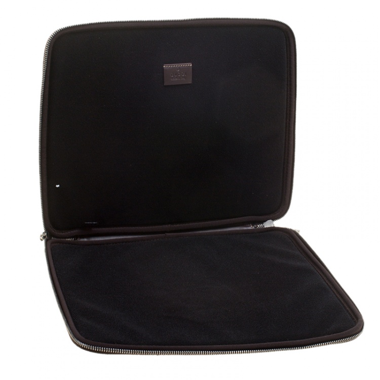 مملوكة مسبقًا Gucci Beige GG Supreme Canvas Interlocking GG Netbook Case