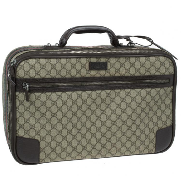 Pre Owned Gucci Beige GG Coated Canvas Boston Travel Bag