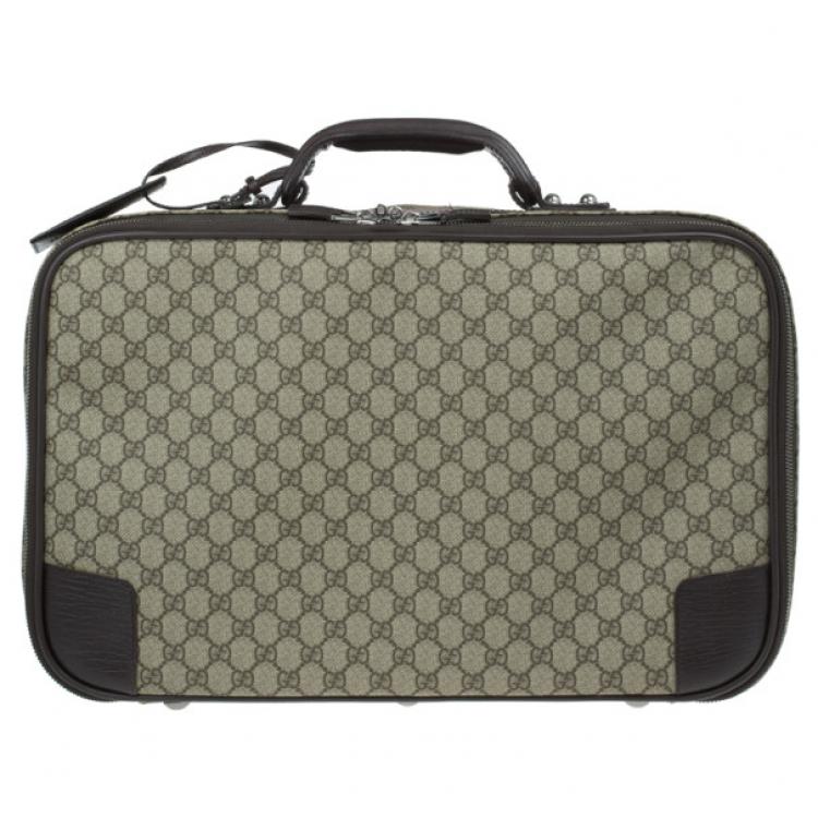 Pre Owned Gucci Beige GG Coated Canvas Boston Travel Bag
