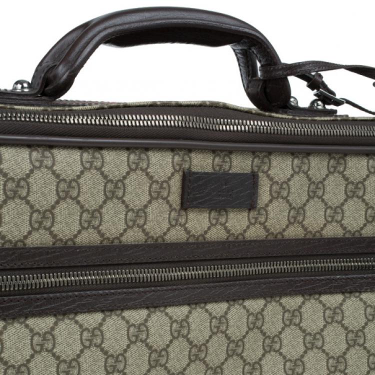Pre Owned Gucci Beige GG Coated Canvas Boston Travel Bag