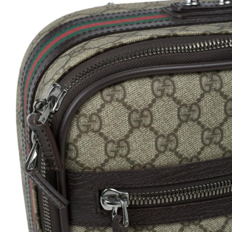 Pre Owned Gucci Beige GG Coated Canvas Boston Travel Bag