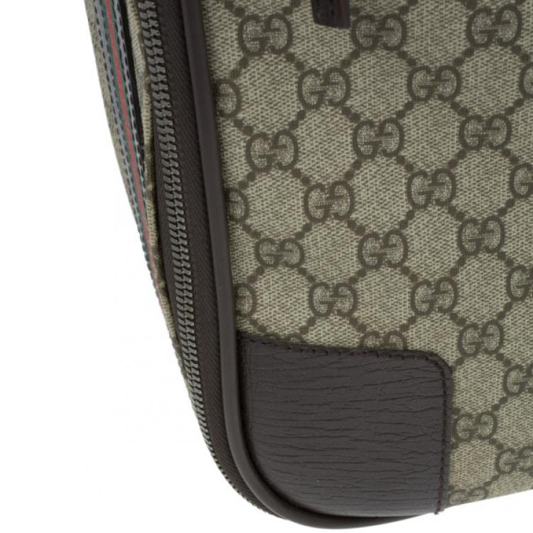 Pre Owned Gucci Beige GG Coated Canvas Boston Travel Bag