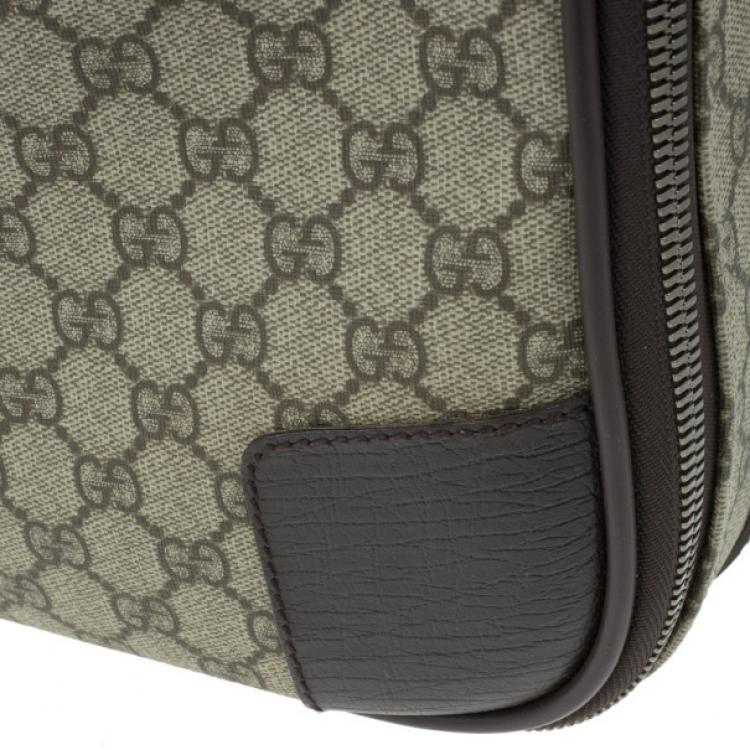 Pre Owned Gucci Beige GG Coated Canvas Boston Travel Bag