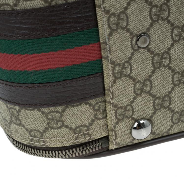 Pre Owned Gucci Beige GG Coated Canvas Boston Travel Bag