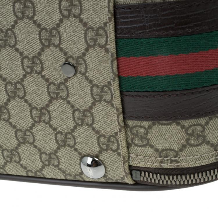 Pre Owned Gucci Beige GG Coated Canvas Boston Travel Bag
