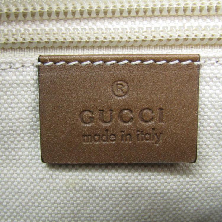Pre Owned Gucci Beige/Brown Diamante Canvas Clutch Bag