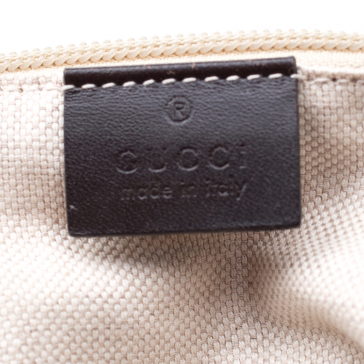 Pre Owned Gucci Beige/Brown GG Canvas and Leather Medium Flaptop Backpack