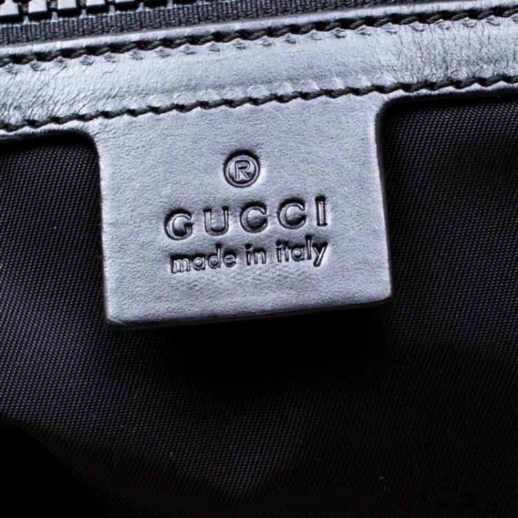 Pre Owned Gucci Black Mesh Embroidered Hollywood Backpack 