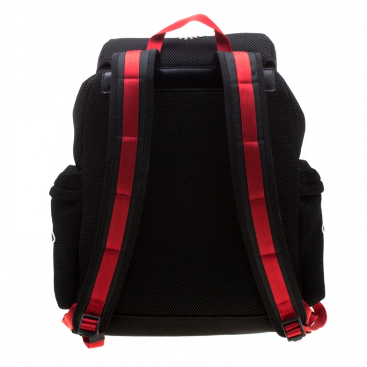 Pre Owned Gucci Black Mesh Embroidered Hollywood Backpack 