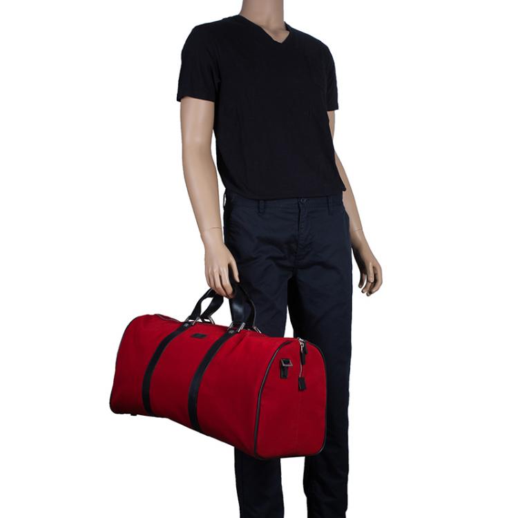 Gucci red cheap duffle bag