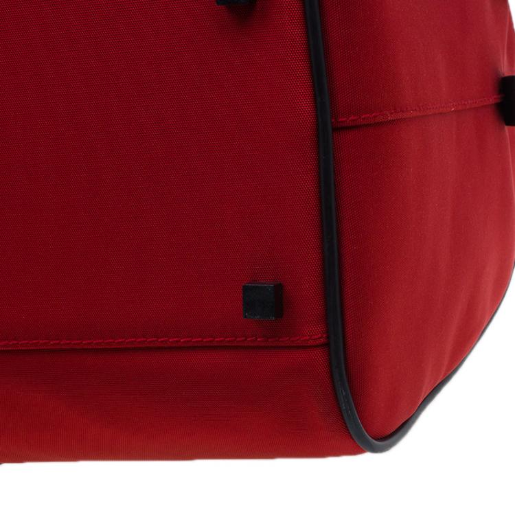 Pre Owned Gucci Red Nylon Travel Boston Bag