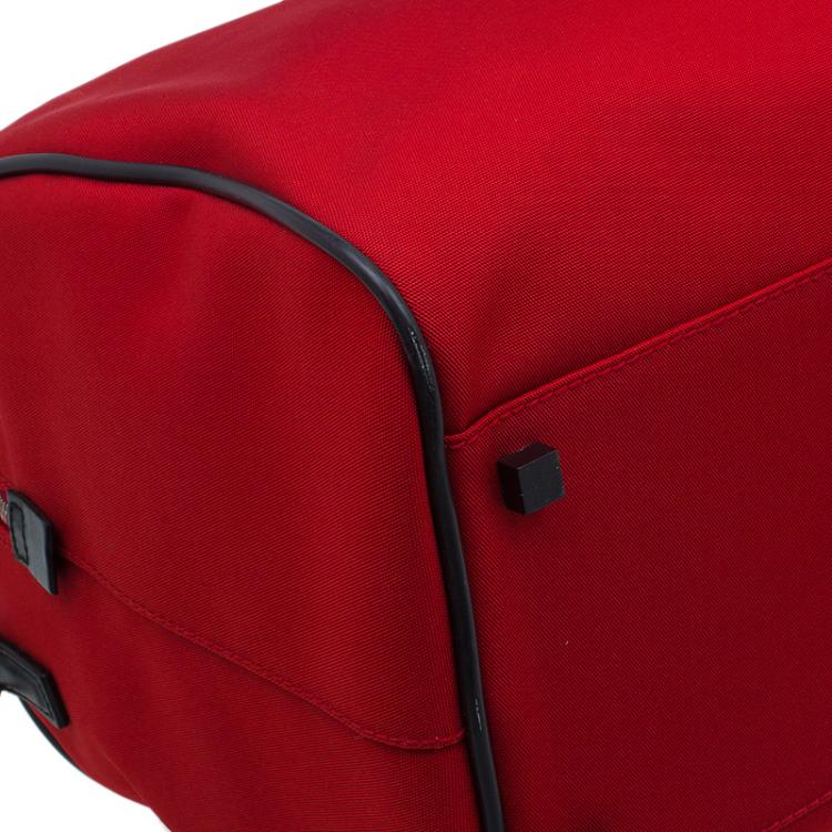 Pre Owned Gucci Red Nylon Travel Boston Bag