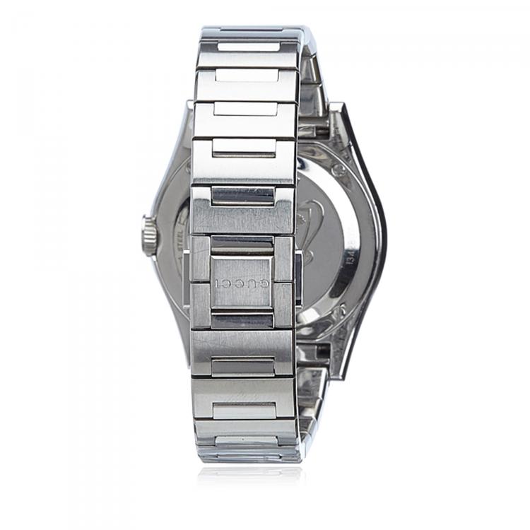 Pre Owned Gucci Silver Stainless Steel Pantheon Men's Wristwatch 35MM