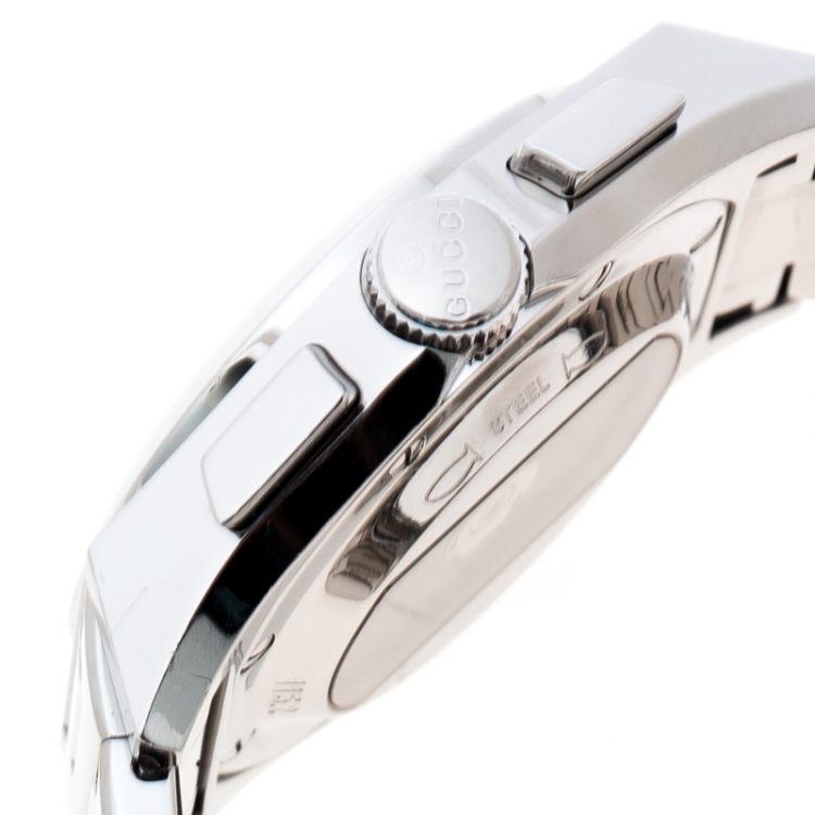 Pre Owned Gucci Silver Stainless Steel Chronograph 115.2 Men's Wristwatch 42 mm