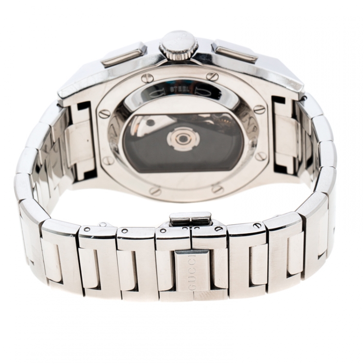 Pre Owned Gucci Silver Stainless Steel Chronograph 115.2 Men's Wristwatch 42 mm